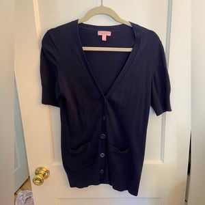 Lilly Pulitzer Short-sleeve Silk/Cotton Cardigan Sweater